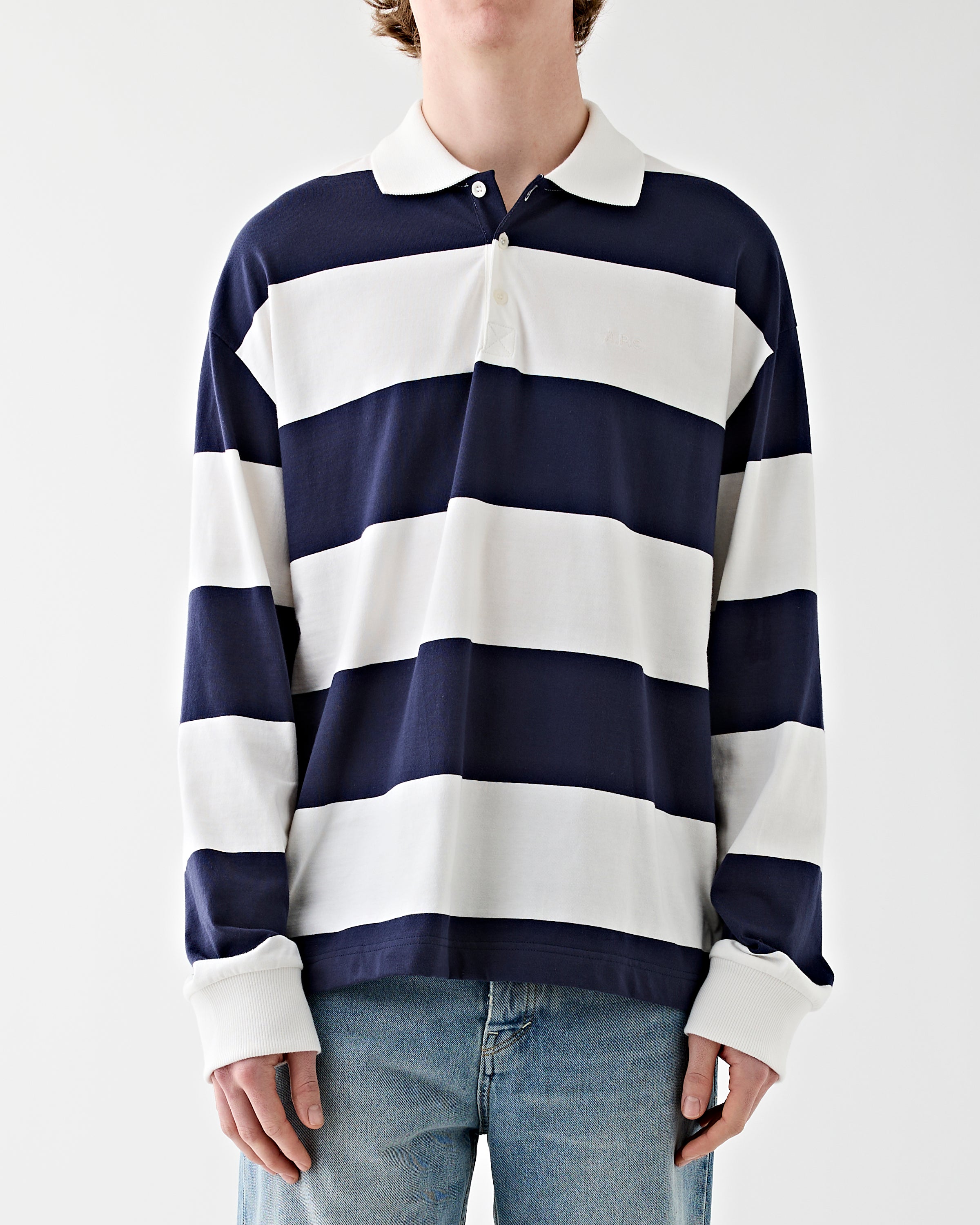 A.P.C. Polo Riley Dark Navy T-shirt L/S Men