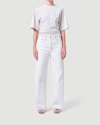 AgoldE Arc Jean Chalk White Denim Women