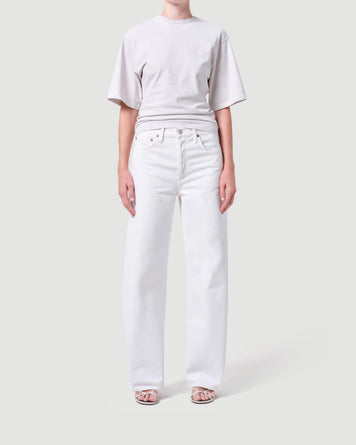 AgoldE Arc Jean Chalk White Denim Women