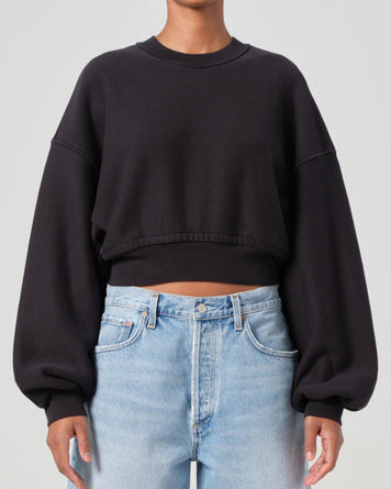 AgoldE Kit Sweat Washed Black Sweater Women