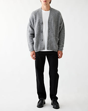 Applied Art Forms EM2-1 Cardigan Grey Melange Knitwear Men