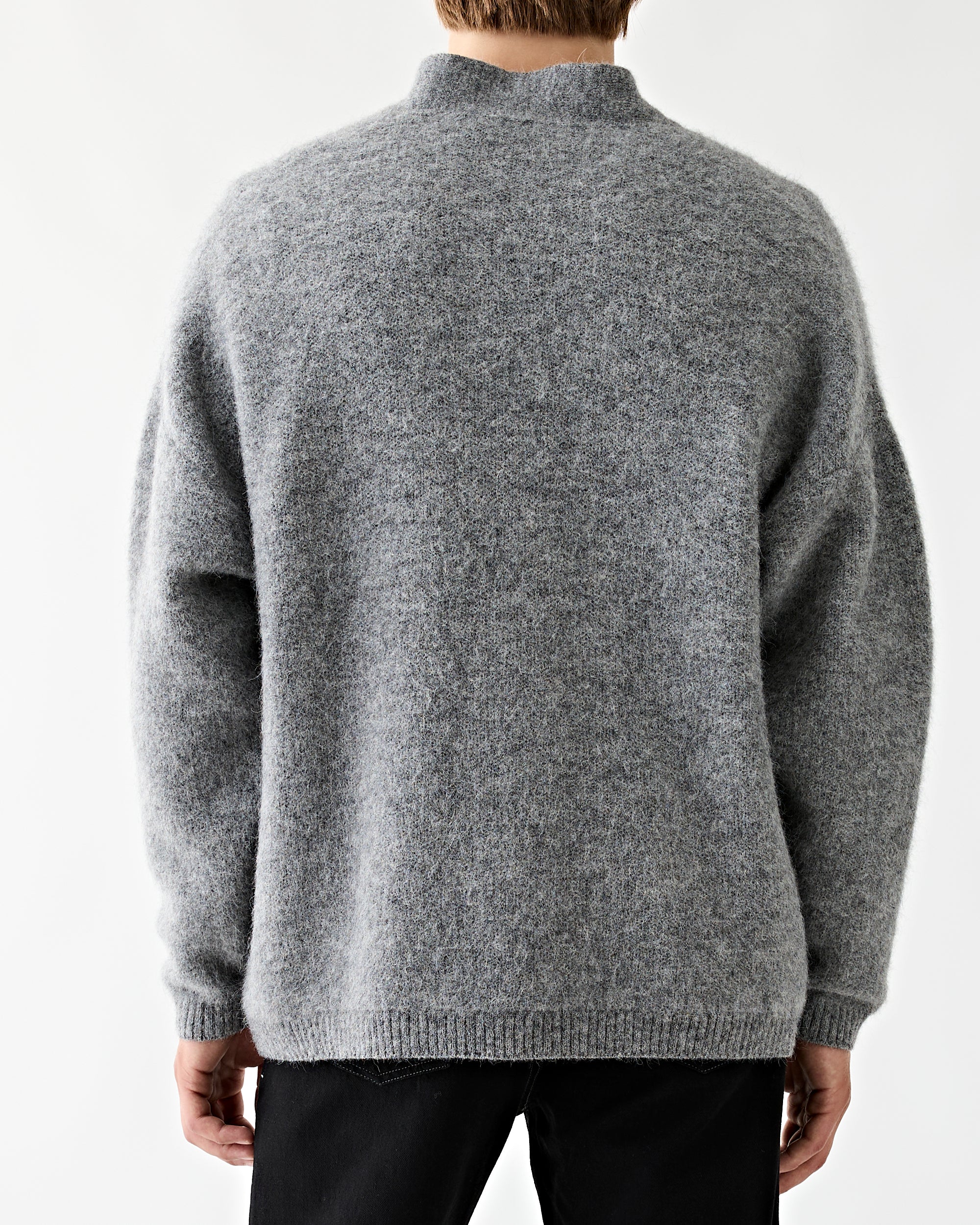 Applied Art Forms EM2-1 Cardigan Grey Melange Knitwear Men