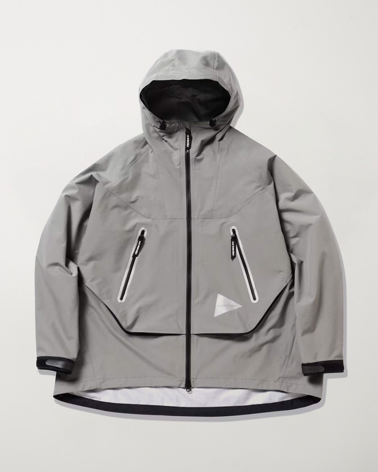 and wander Loose Fitting Rain Jacket Grey JKT Long Men