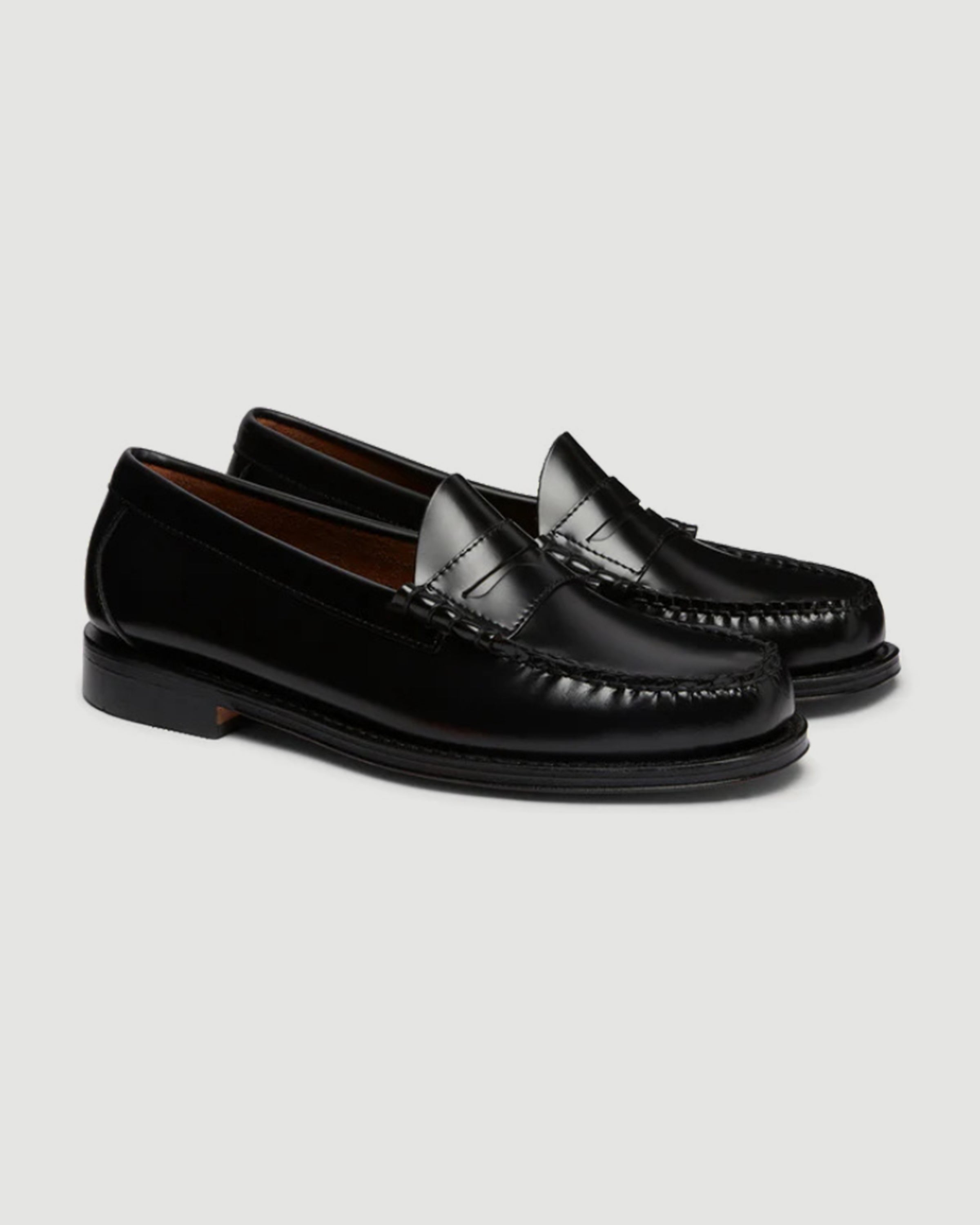 G.H. Bass Weejuns Larson Black Leather Loafer Shoes Leather Men