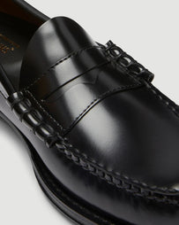 G.H. Bass Weejuns Larson Black Leather Loafer Shoes Leather Men