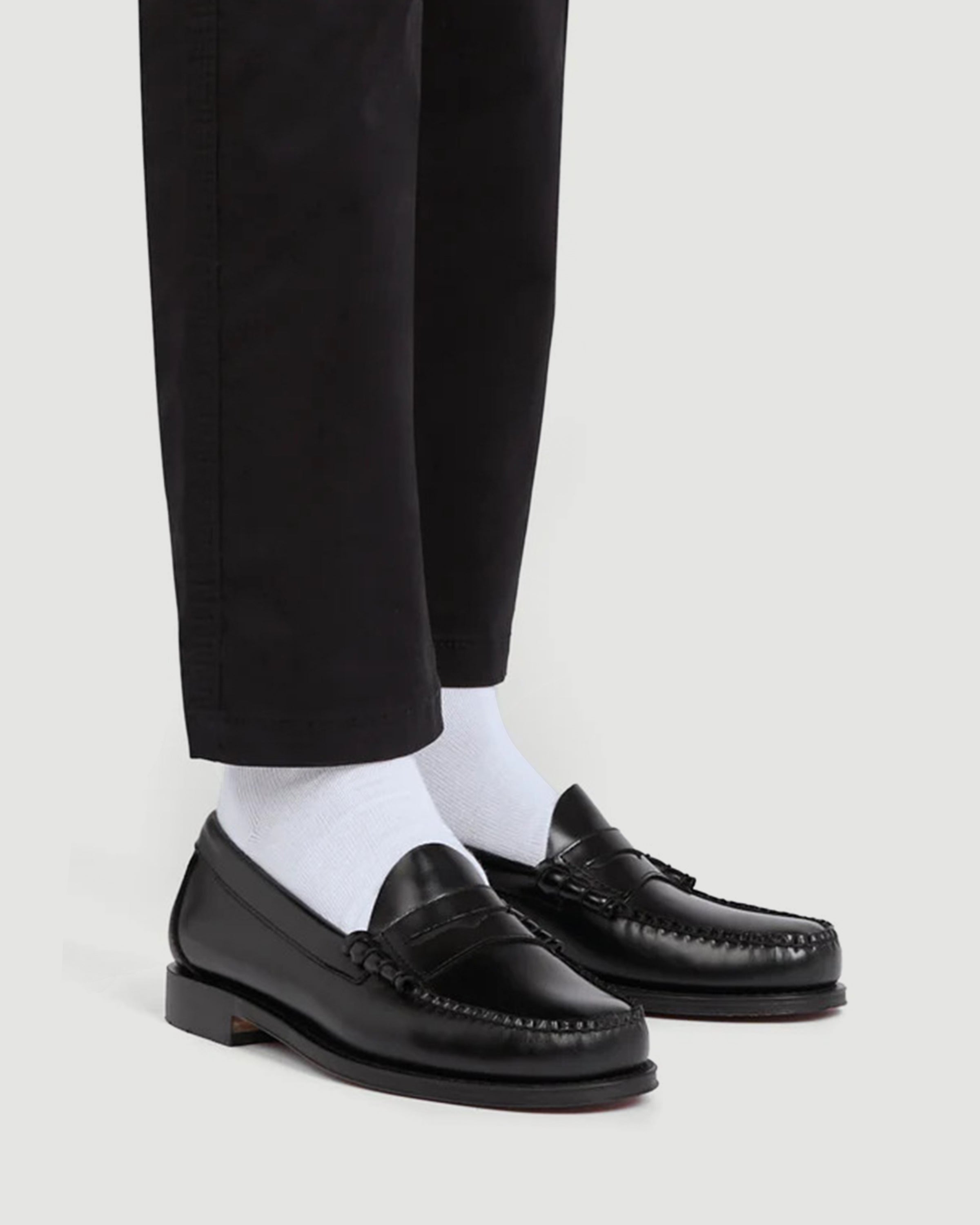 G.H. Bass Weejuns Larson Black Leather Loafer Shoes Leather Men
