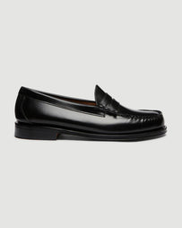 G.H. Bass Weejuns Larson Black Leather Loafer Shoes Leather Men