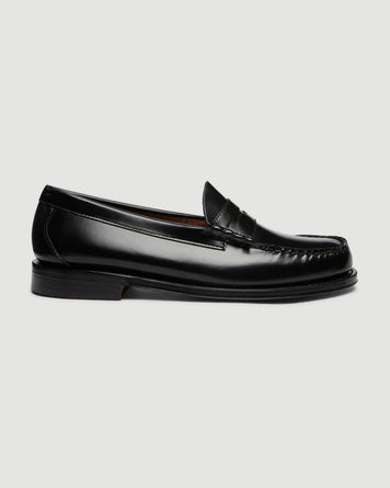G.H. Bass Weejuns Larson Black Leather Loafer Shoes Leather Men