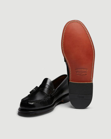 G.H. Bass Weejuns Larson Black Leather Loafer Shoes Leather Men