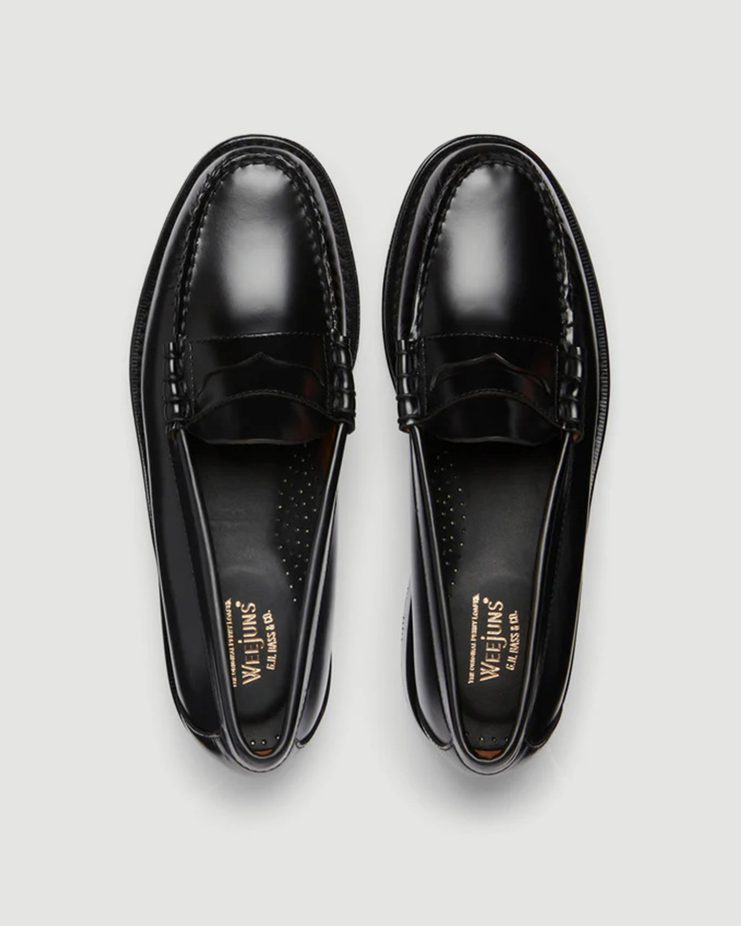 G.H. Bass Weejuns Larson Black Leather Loafer Shoes Leather Men