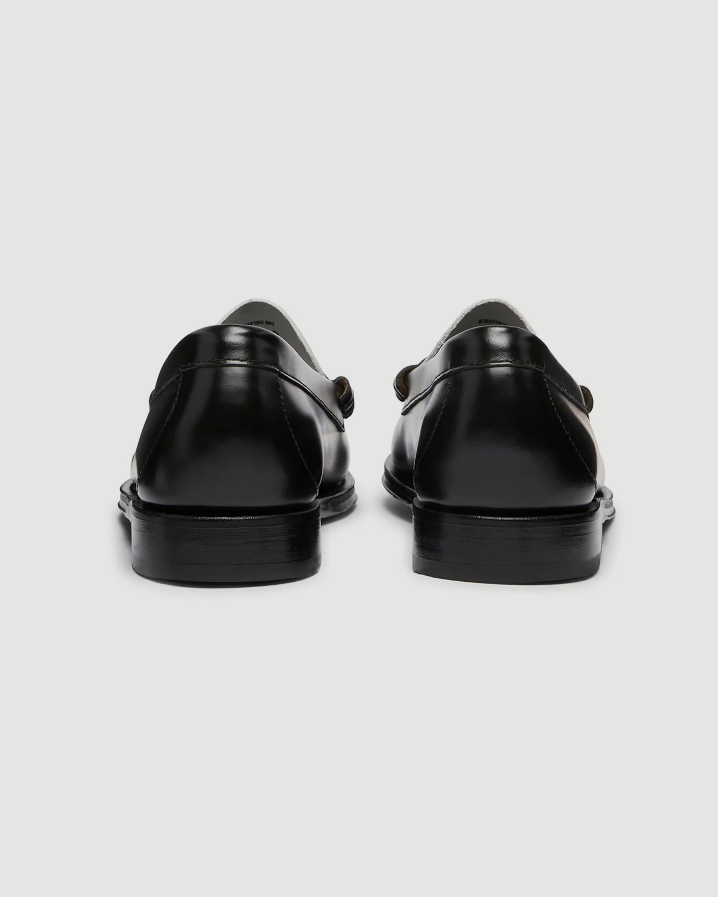 G.H. Bass Weejuns Larson Black & White Leather Loafer Shoes Leather Men