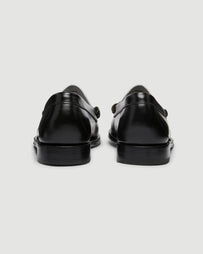 G.H. Bass Weejuns Larson Black & White Leather Loafer Shoes Leather Men