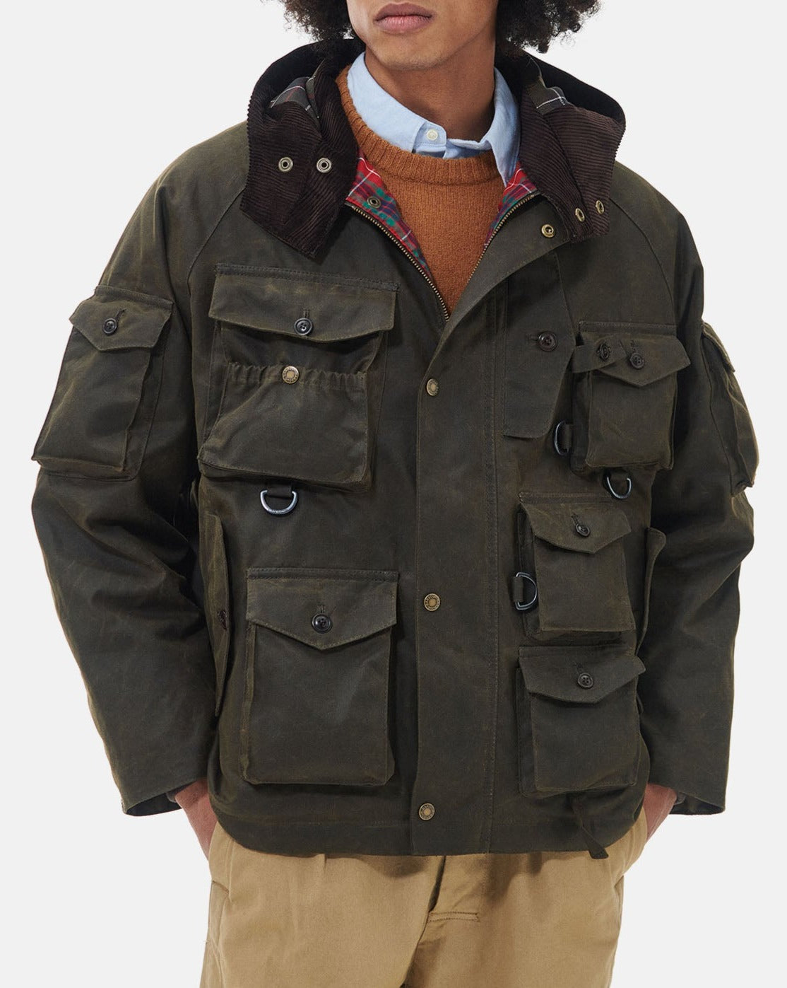 Baracuta – Barbour x Baracuta Clayton Wax Olive – Tenue de Nîmes