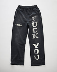 Better With Age Fuck You Sweatpants Faded Black Pants Men