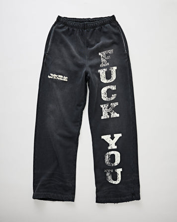 Better With Age Fuck You Sweatpants Faded Black Pants Men