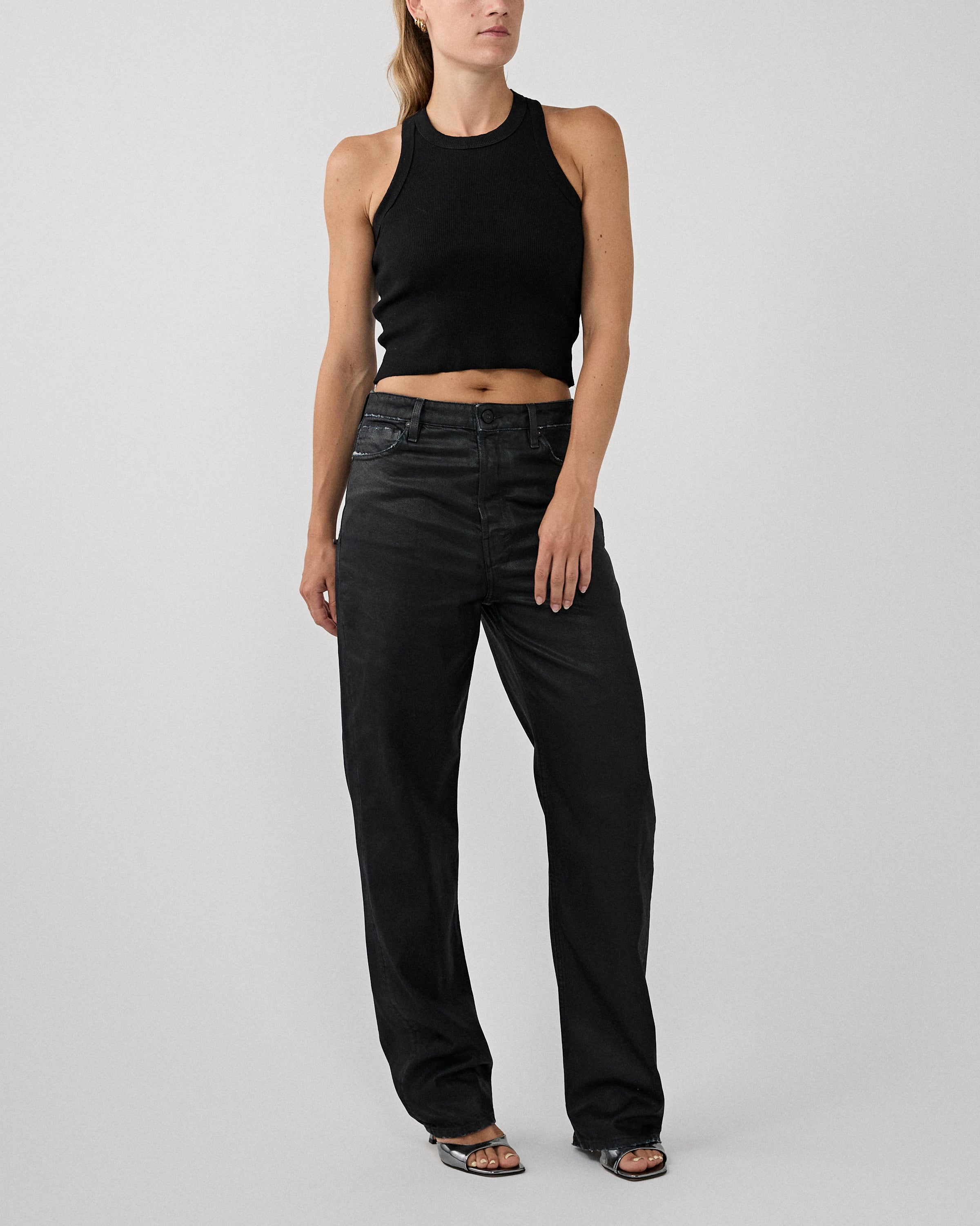 Tenue. Billy Jeans Black Coated Denim Women
