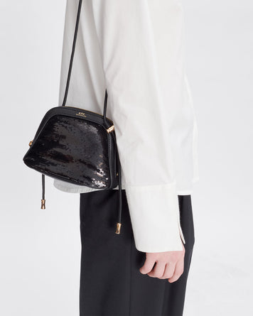 A.P.C. Bourse Ninon Small Black Sequin Bags Women