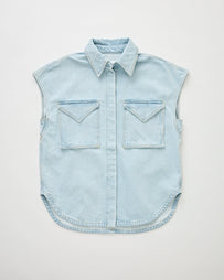 Christian Wijnants Teta Denim Top Light Blue Shirt S/S Women
