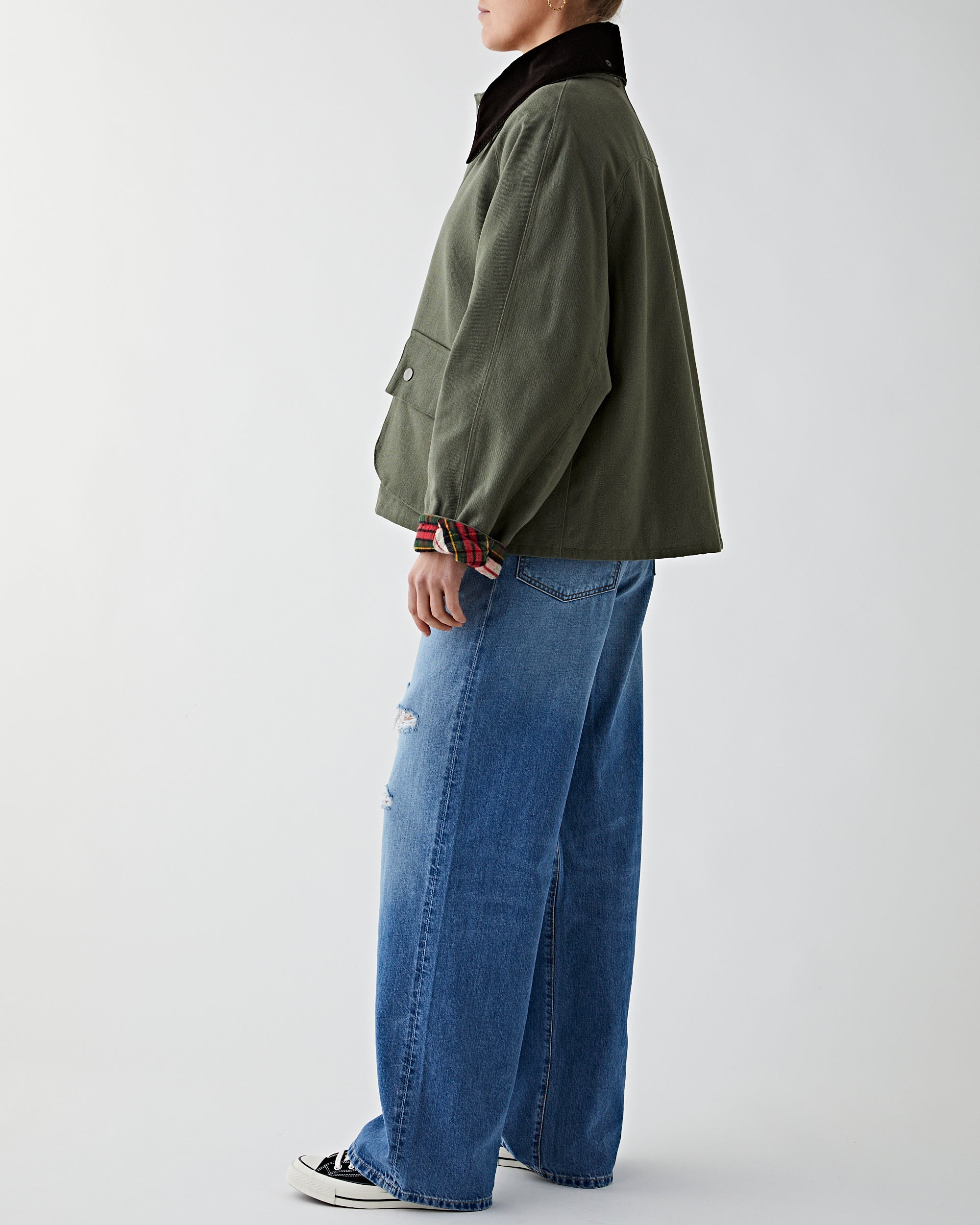 Denimist Oversized Field Jacket Olive JKT Short Women