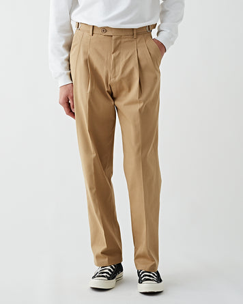 FrizmWORKS Side Adjust Two Tuck Pants Beige Pants Men