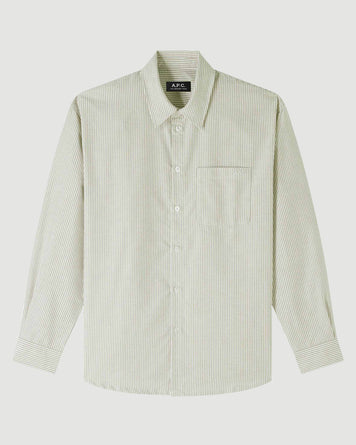 A.P.C. Chemise Greg Anis Green Shirts L/S Men