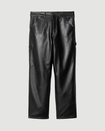 Single Knee Pant Black (Faux Leather)