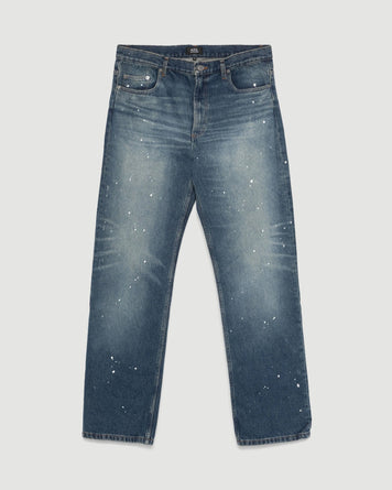 A.P.C. Jean Relaxed H Washed Indigo Paint Spots Denim Men