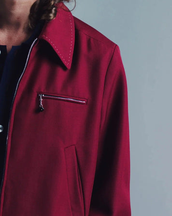 SECOND/LAYER Loco Dice Jacket Burgundy Red JKT Short Men