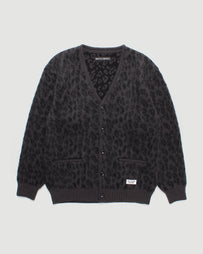 Wacko Maria Leopard Mohair Cardigan Charcoal Knitwear Men