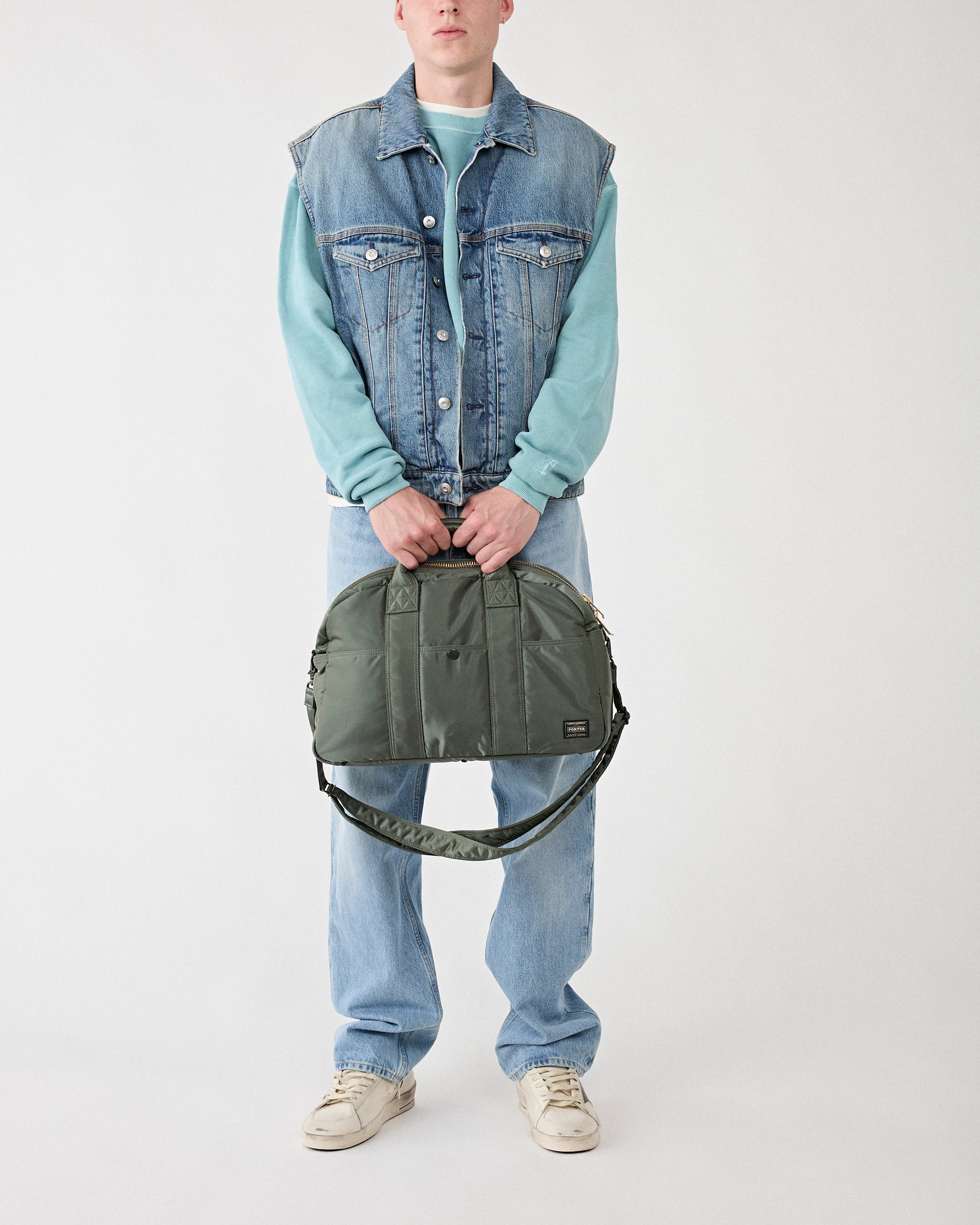 Porter Yoshida Tanker Madison Boston Bag (M) Sage Green Bags Unisex