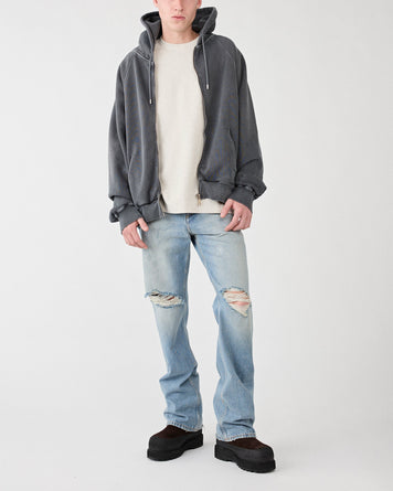 Tenue. Chris Zip Hoodie Faded Black Sweater Men
