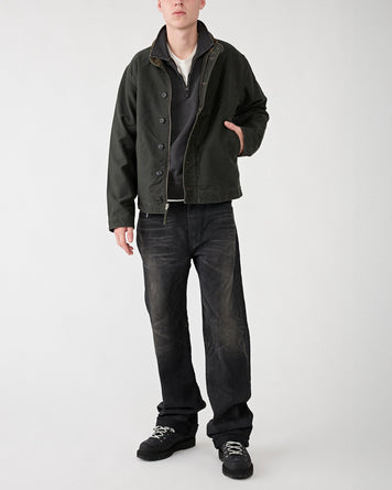 RRL Bower Deck Lined Bomber Vintage Black JKT Short Men