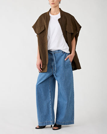 Christian Wijnants Pioni Blue Denim Pants Women