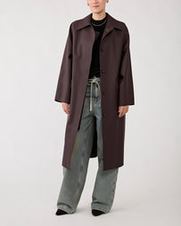 Kassl Editions Coat Orginal Below Rubber Dark Chocolate JKT Long Women