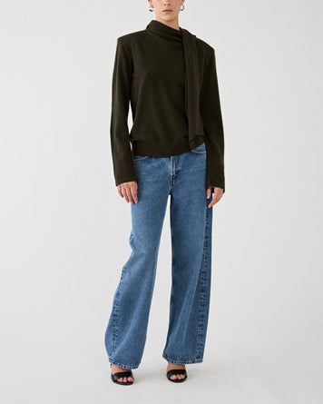 Christian Wijnants Keiko Dark Moss Knitwear Women