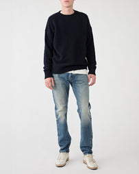Roberto Collina Girocollo ML Effetto Casentino Navy Knitwear Men