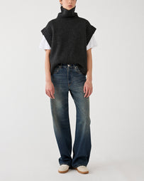 6397 T-Neck Vest Charcoal JKT Short Women