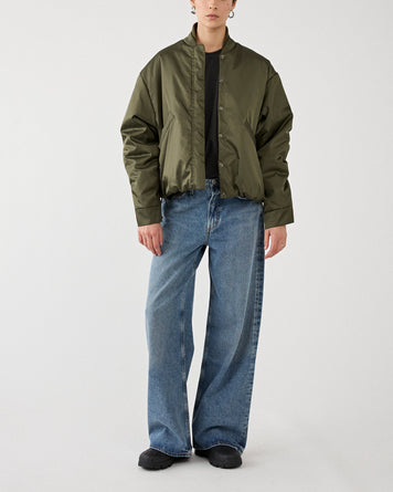Kassl Editions Bomber Short Nylon Wax Khaki JKT Short Women