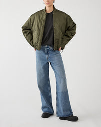 Kassl Editions Bomber Short Nylon Wax Khaki JKT Short Women