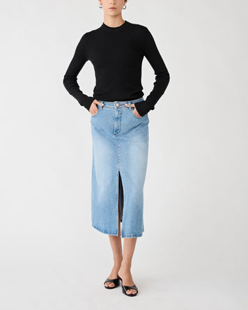6397 L/S Rib Crew Black Knitwear Women