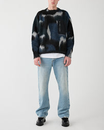 and wander Mix colour Shaggy Knit Sweater Black Mix Knitwear Men
