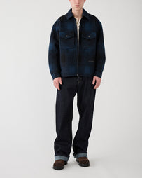 and wander Wool Shaggy Zip Jacket Black JKT Short Men