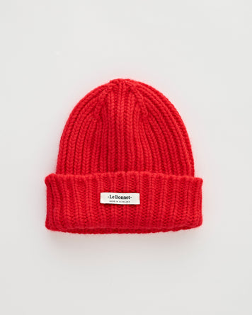 Le Bonnet Logo Beanie Crimson Headwear Unisex