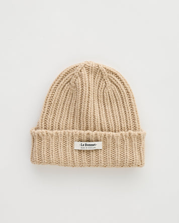 Le Bonnet Logo Beanie Sand Headwear Unisex