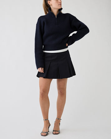 A.P.C. Mini Jupe Plissée Dark Navy Skirt
