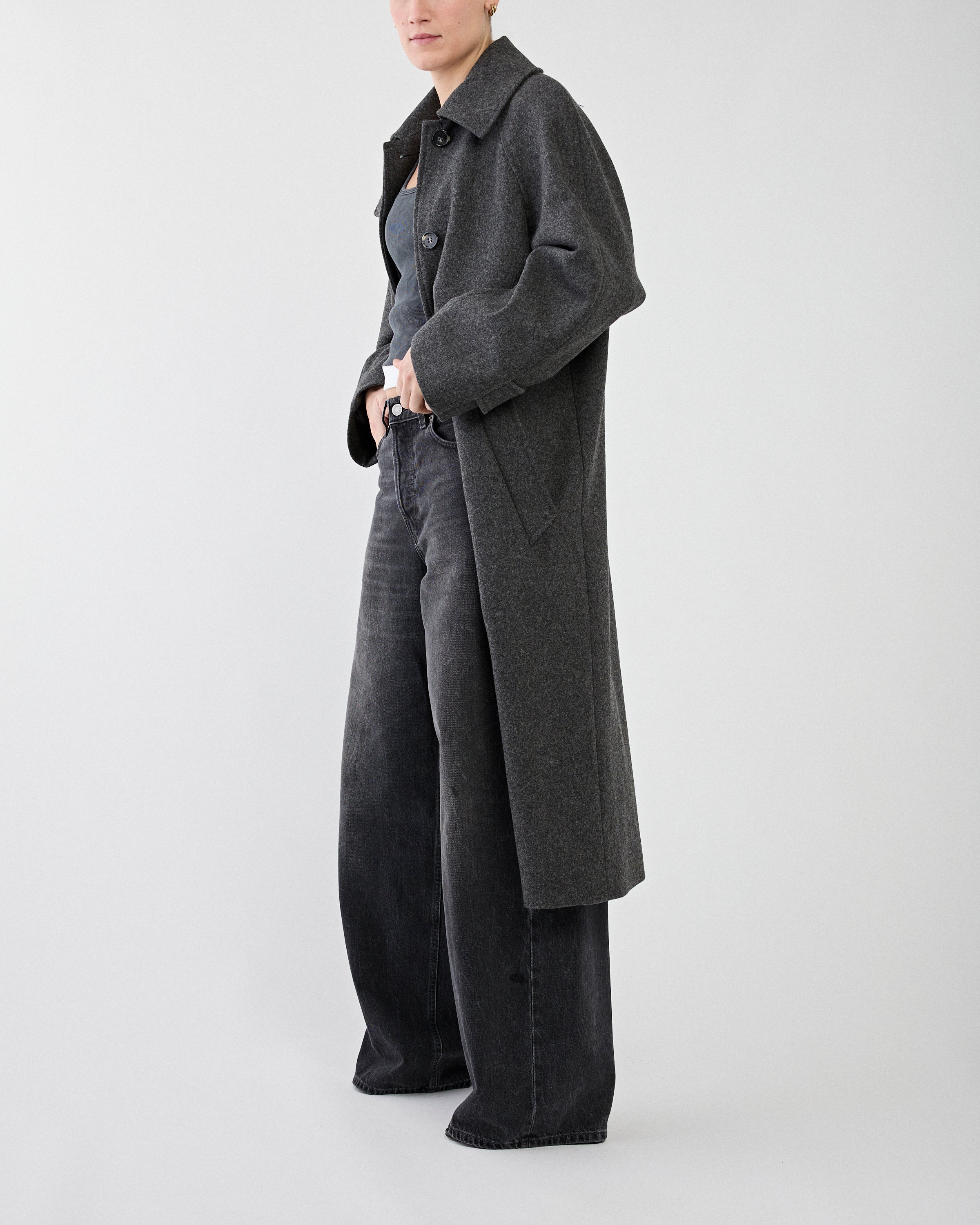 A.P.C. Manteau Droit Manches Raglant Anthracite JKT Long Women