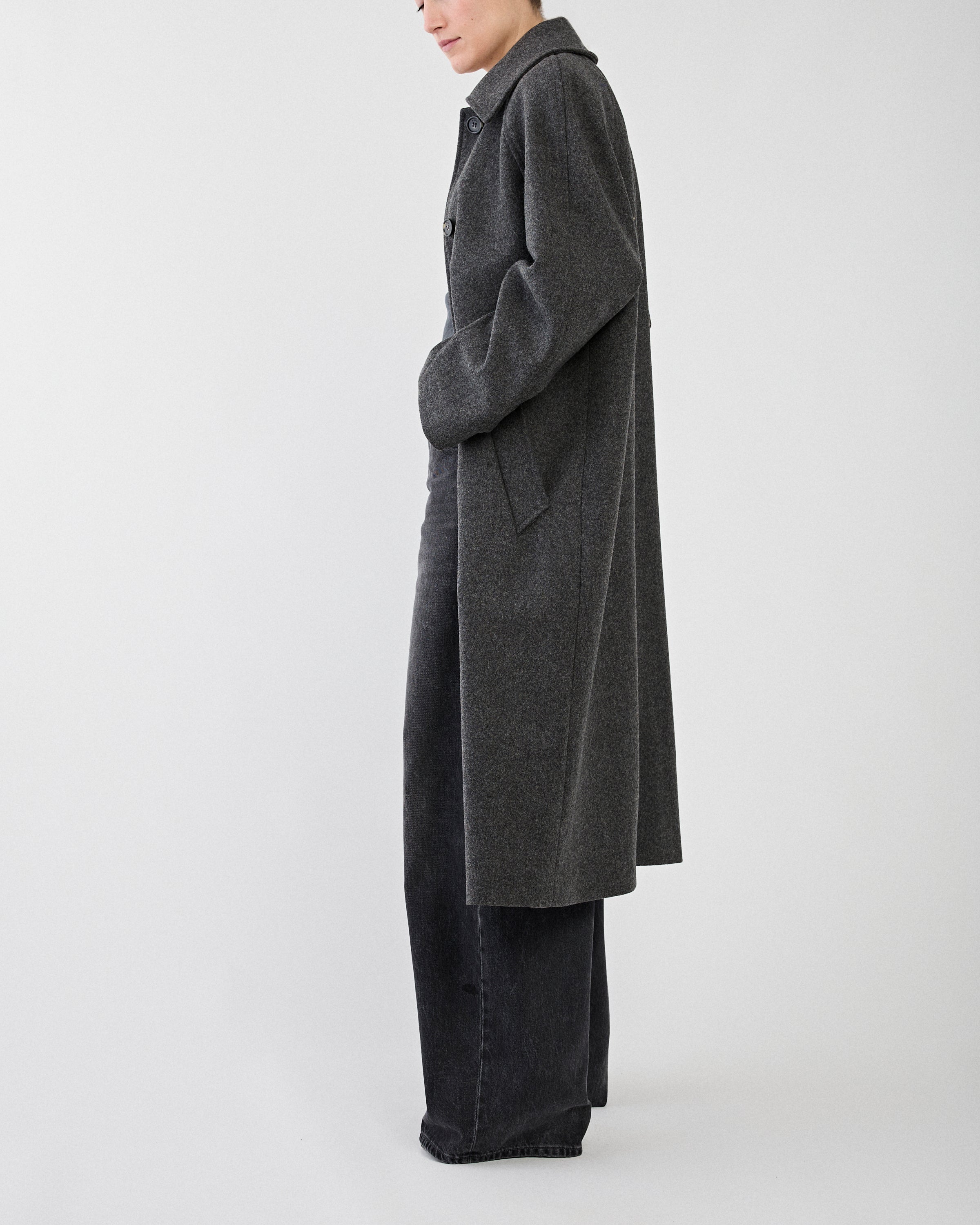 A.P.C. Manteau Droit Manches Raglant Anthracite JKT Long Women