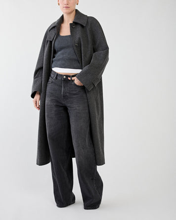 A.P.C. Manteau Droit Manches Raglant Anthracite JKT Long Women