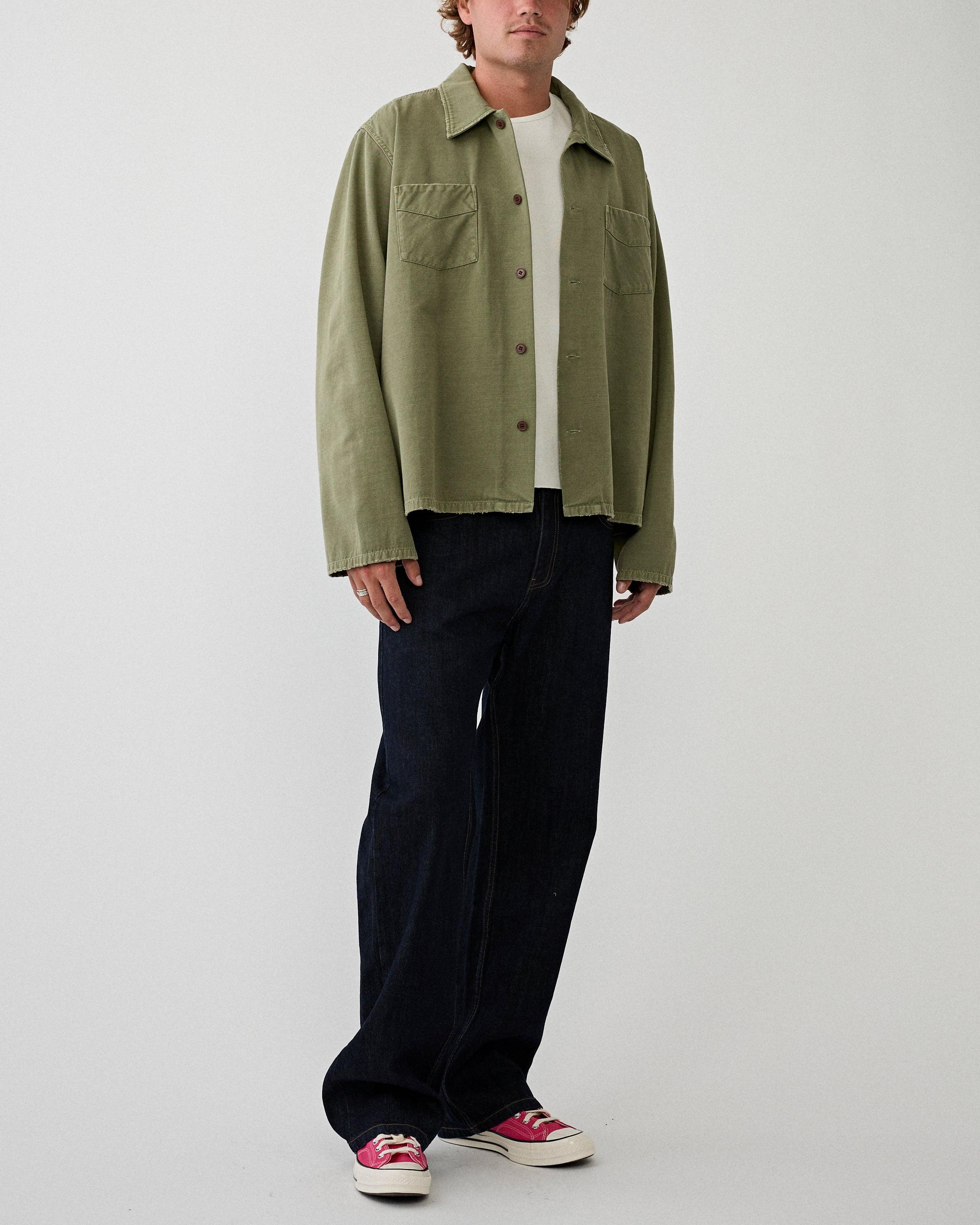 Stockholm Surfboard Club Club Overshirt Military Green Shirt L/S Men