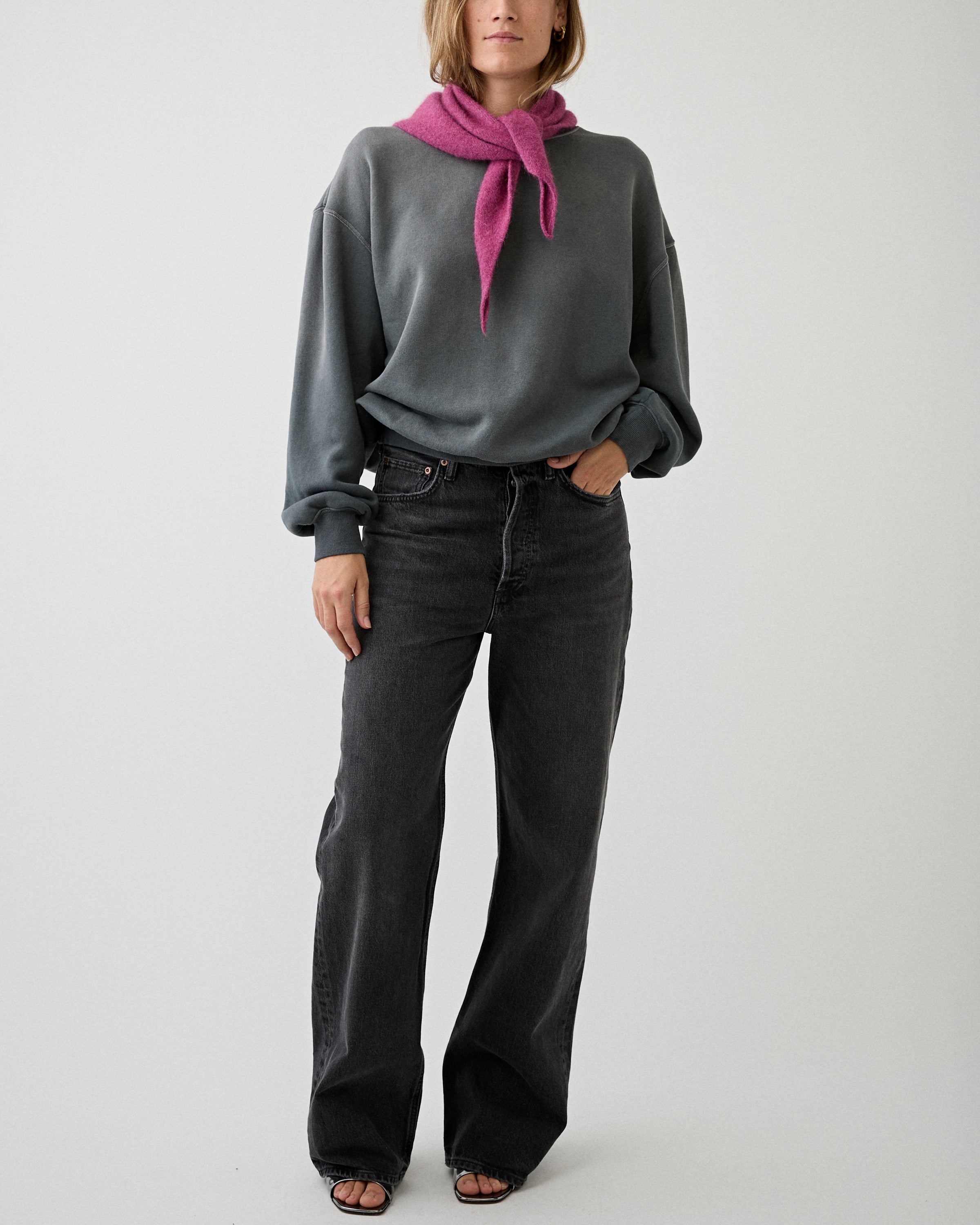 6397 Deb Sweatshirt Washed Grey Sweater Women